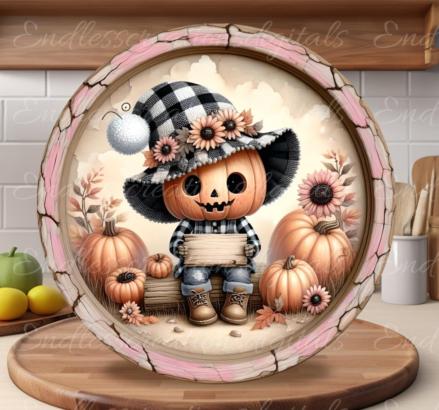 FALL PUMPKIN HEAD ROUND