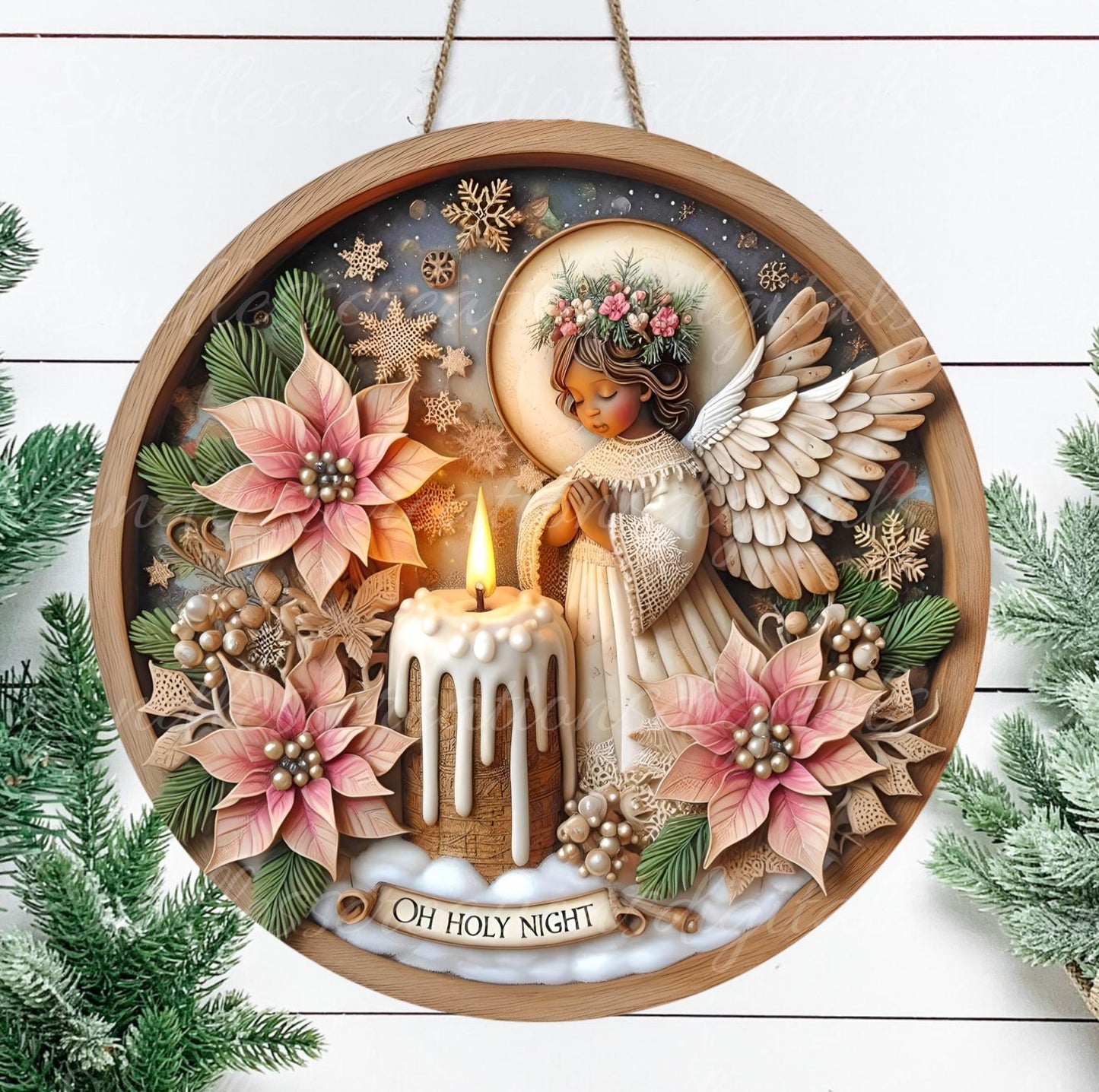 AFRICAN AMERICAN ANGEL round door hanger, wreath sign, round cutting board, coasters etc. png, sublimation high resolution, can be resized