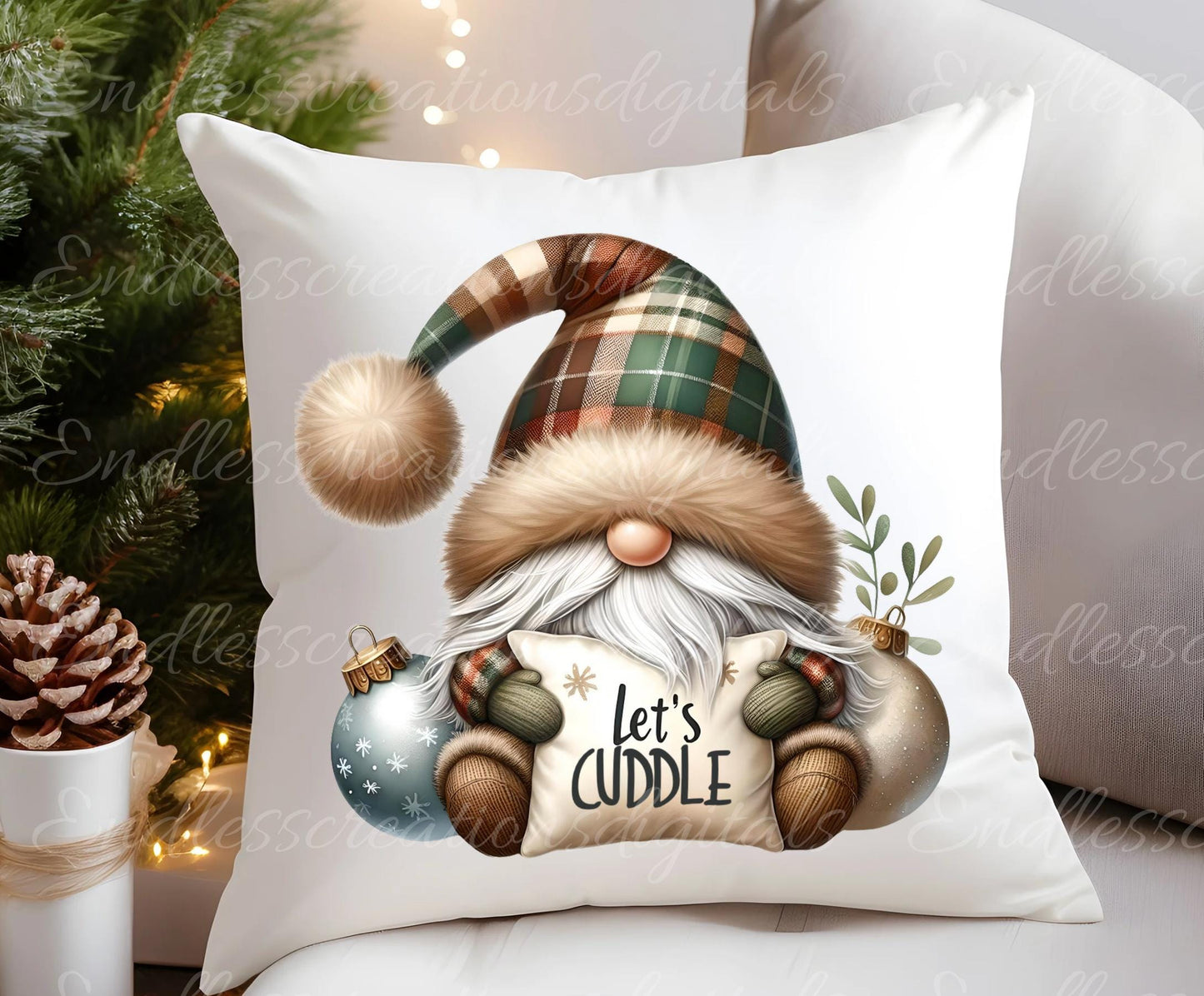 WINTER GNOMES HUGS Pillow covers, tea towel, tote bags etc. sublimation package of 5 high definition 300 Dpi, transparent