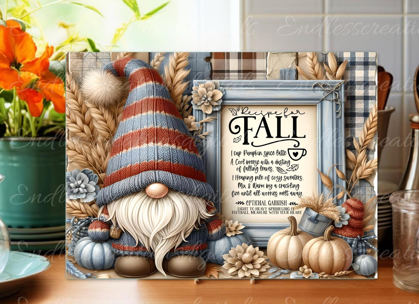 FALL GNOME RECIPE RECTANGLE