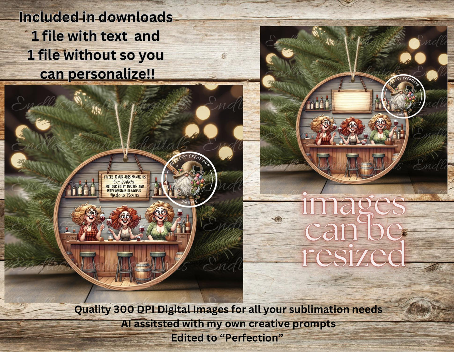 CO-WORKERS BESTIES CHRISTMAS ORNAMENT