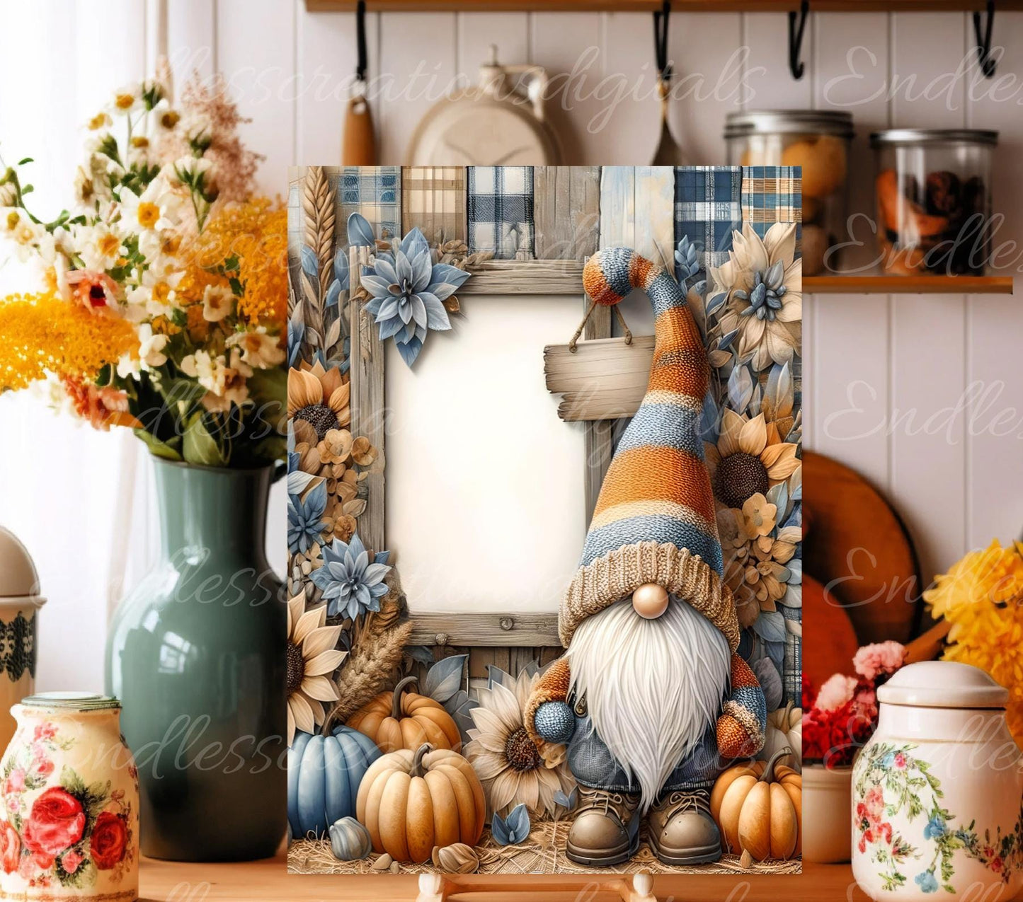 FALL GNOME RECIPE Tall Cutting board sublimation sublimation high resolution, 2 files for download, 1 add your own text, can be resized