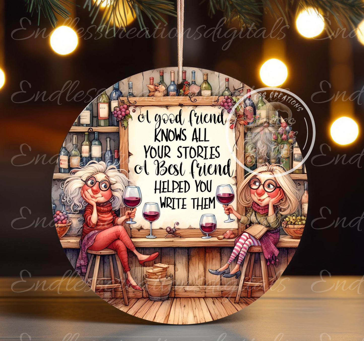 GOOD FRIENDS STORIES Christmas Ornament/Gift Tag