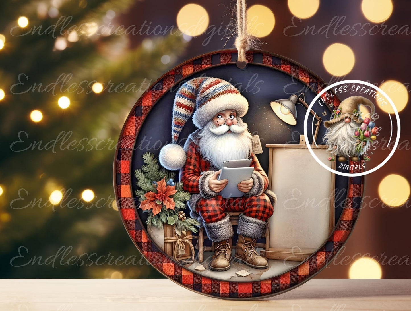 SANTA ALL I WANT ORNAMENT CHRISTMAS