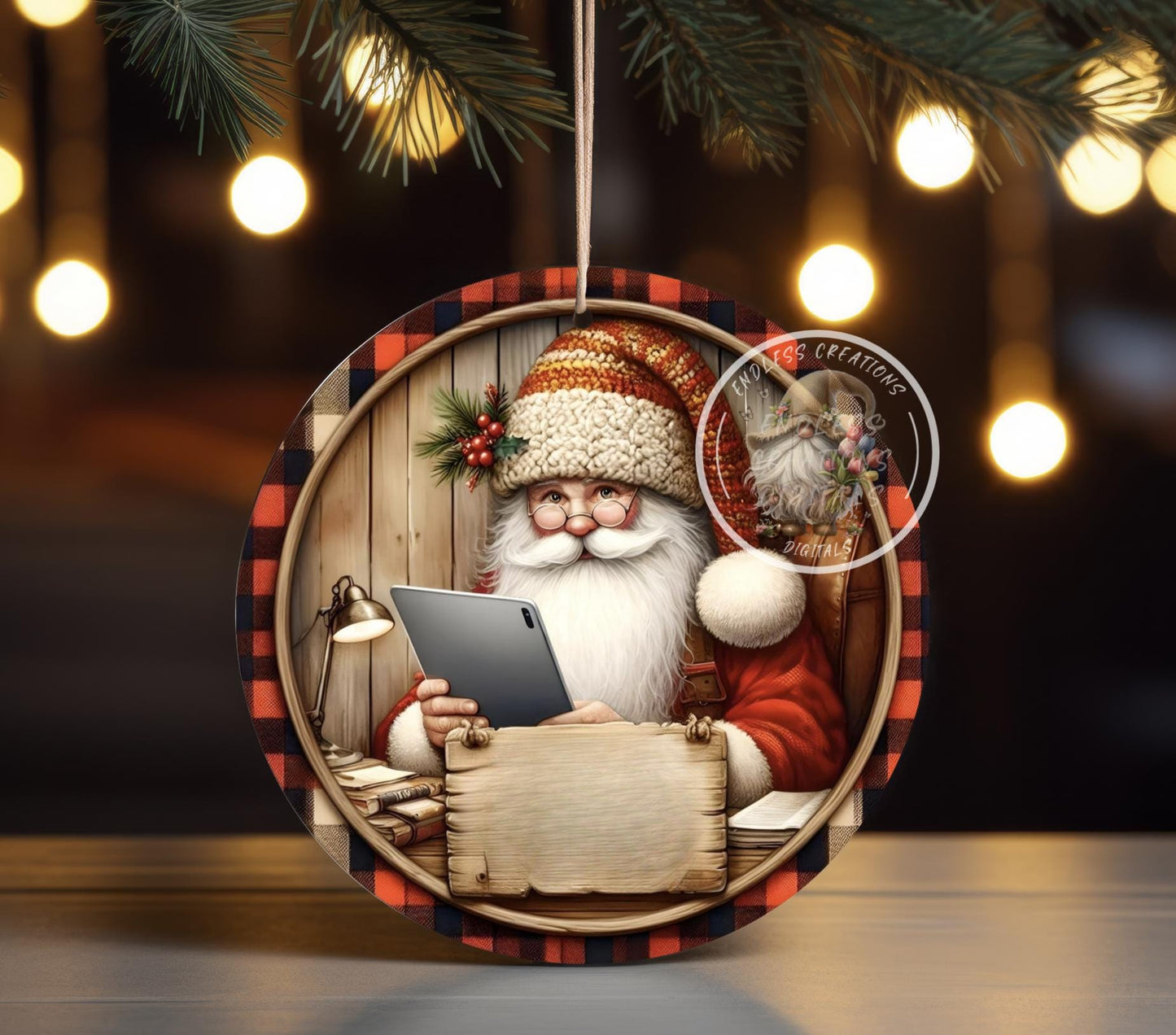 TIKTOK SANTA ornament, Door Hanger for sublimation high resolution 2 files for download 1 add your own text