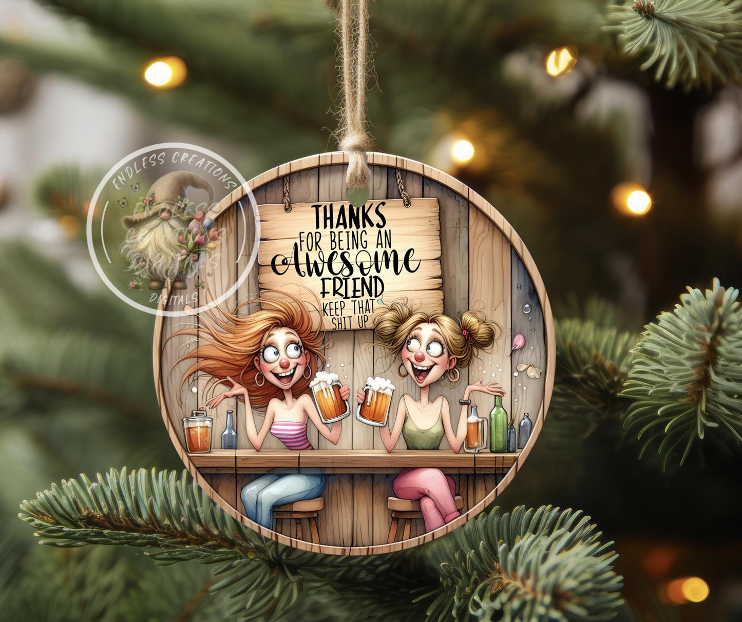 AWESOME FRIEND, Door Hanger, ORNAMENT, for sublimation high resolution 2 files for download 1 add your own text