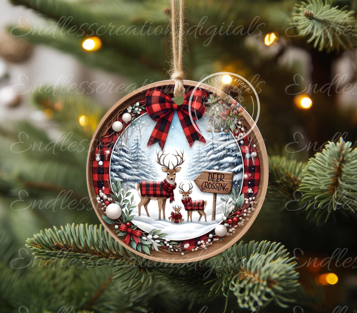 DEER CROSSING Door Hanger, cutting board sublimation, ornament sublimation high resolution 2 files for download 1 add your own text Resize