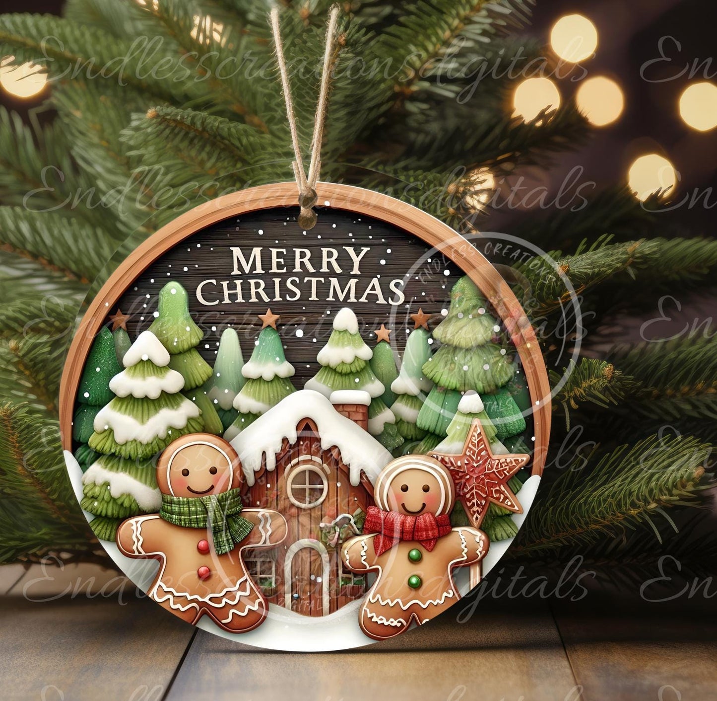 GINGERBREAD COUPLE HOUSE Door hanger wreath sign, cutting board ornament can resize for sublimation high resolution 2 files 1 add text
