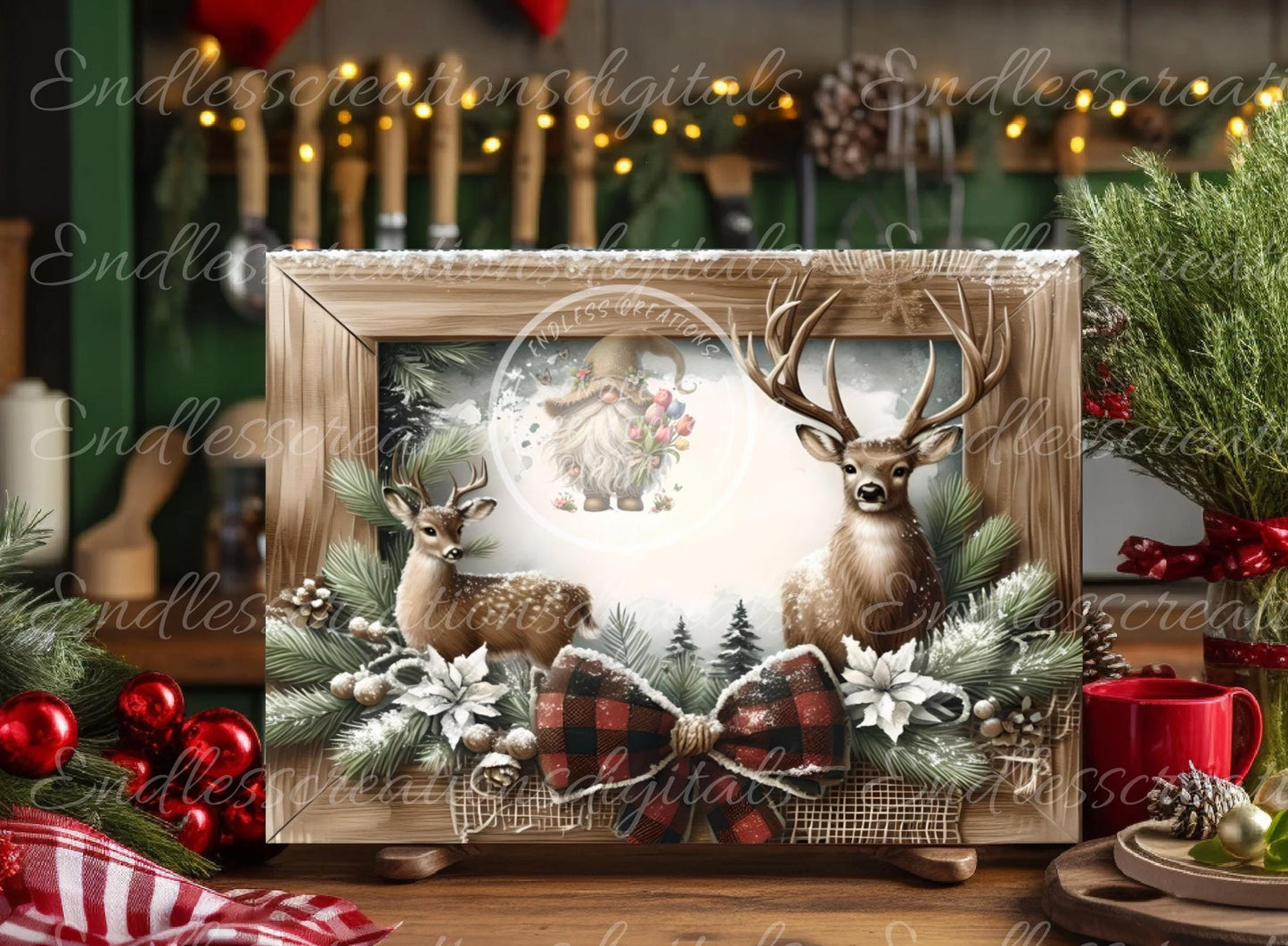 WINTER BLESSINGS DEER RECTANGLE