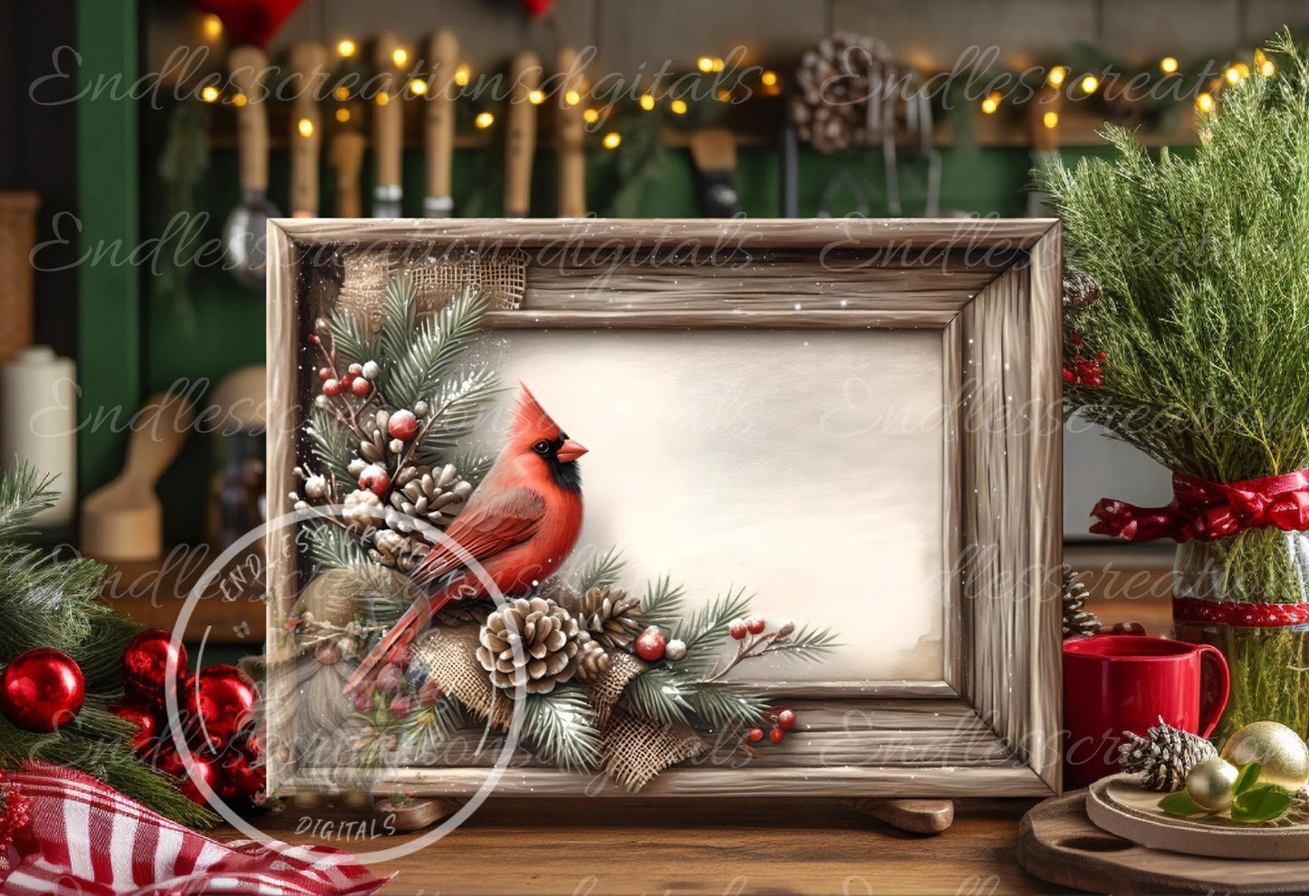 WINTER BLESSINGS CARDINAL RECTANGLE