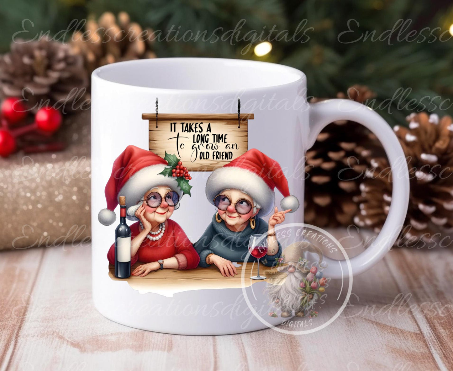 GROW OLD FRIENDS CHRISTMAS ORNAMENT/GIFT TAG