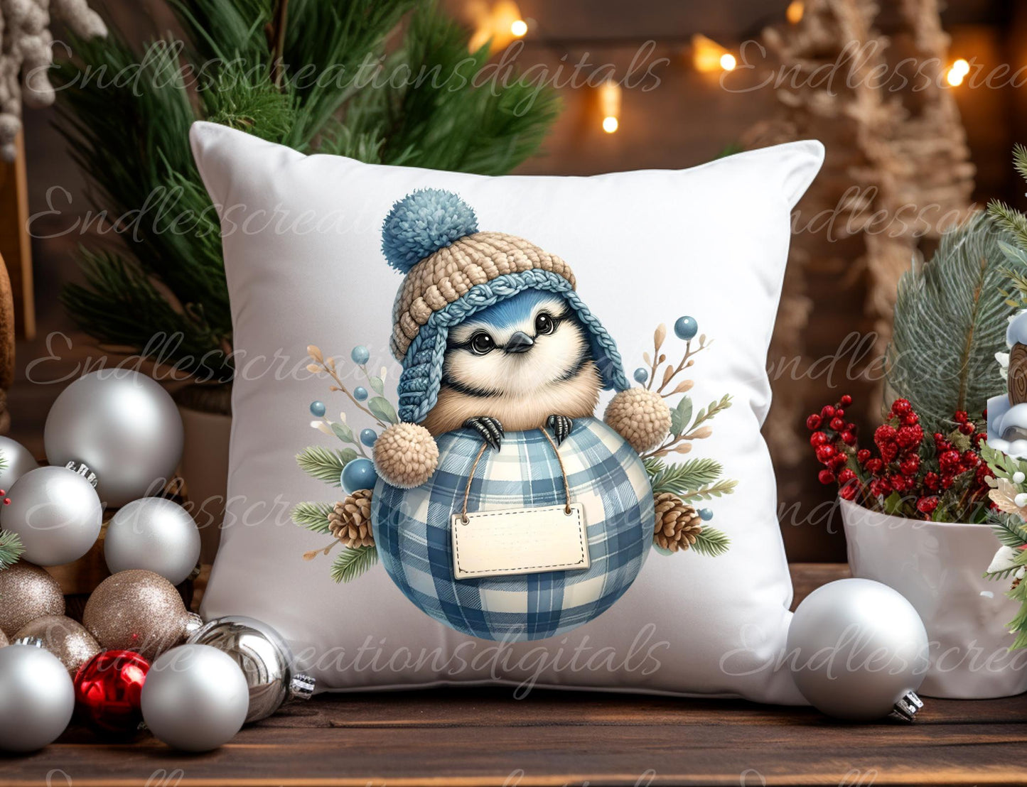 CUTE BLUEJAY CHRISTMAS TRANSPARENCIES