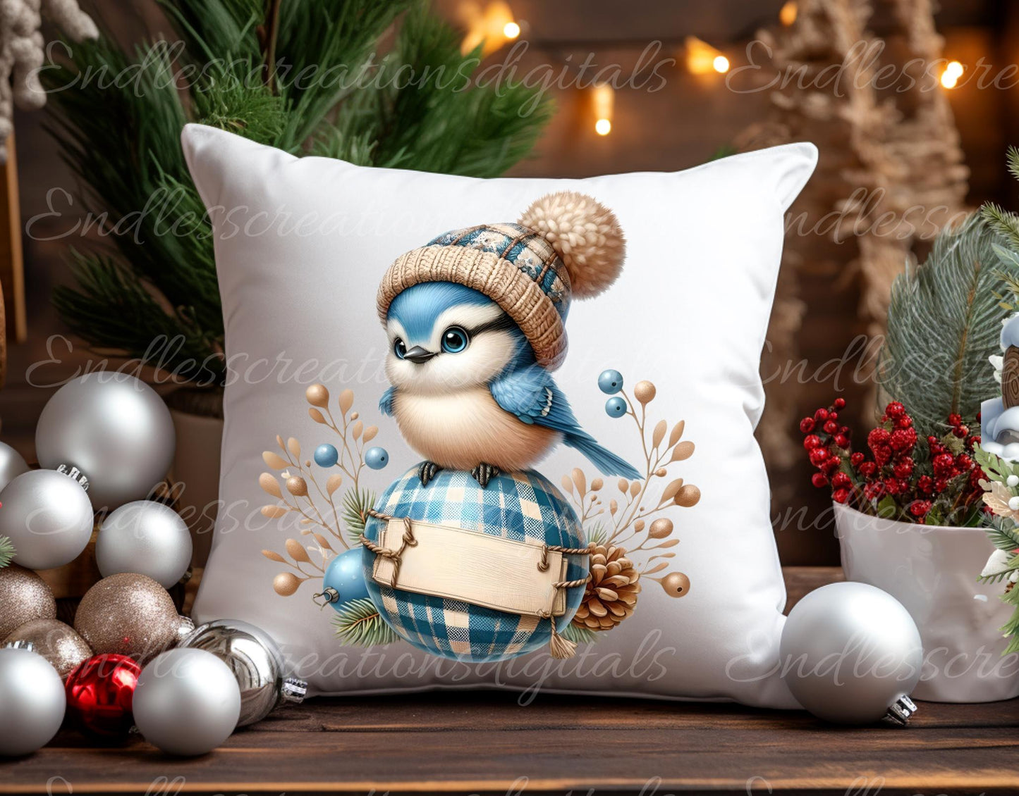 CUTE BLUEJAY CHRISTMAS TRANSPARENCIES