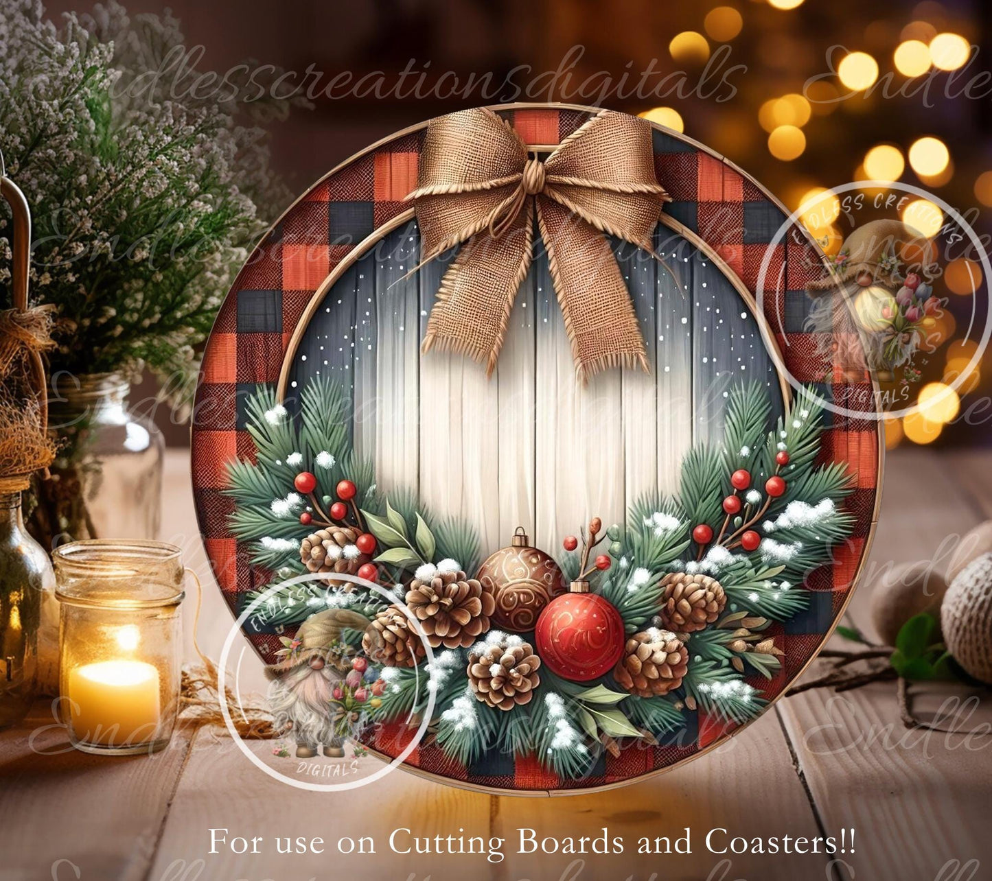 BELIEVE PLAID CHRISTMAS ROUND