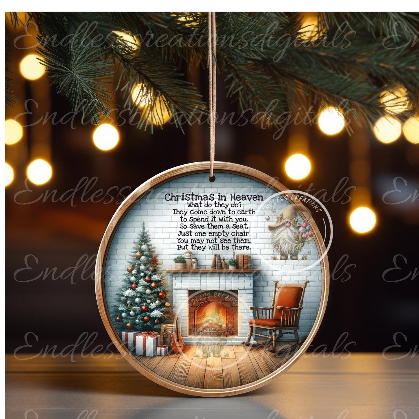 CHRISTMAS IN HEAVEN Door hanger, wreath sign, cutting board, Ornament can resize for sublimation high resolution 2 files 1 add text