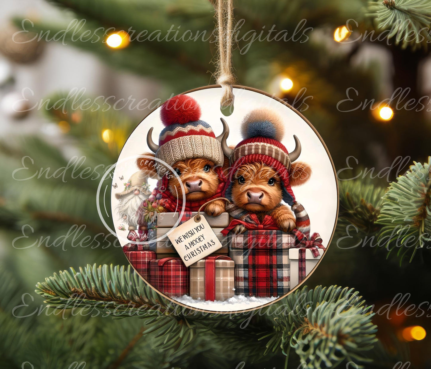 MOOEY HIGHLANDS ROUND Door Hanger, cutting board, ornament sublimation high resolution 2 files for download 1 add your own text Resize