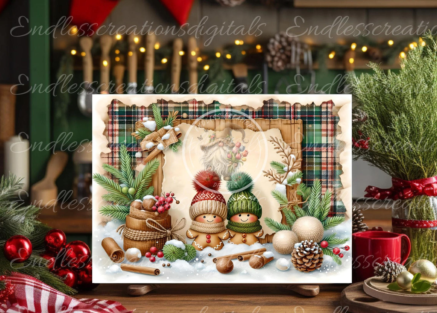 GINGERBREAD WINTER RECTANGLE BOARD