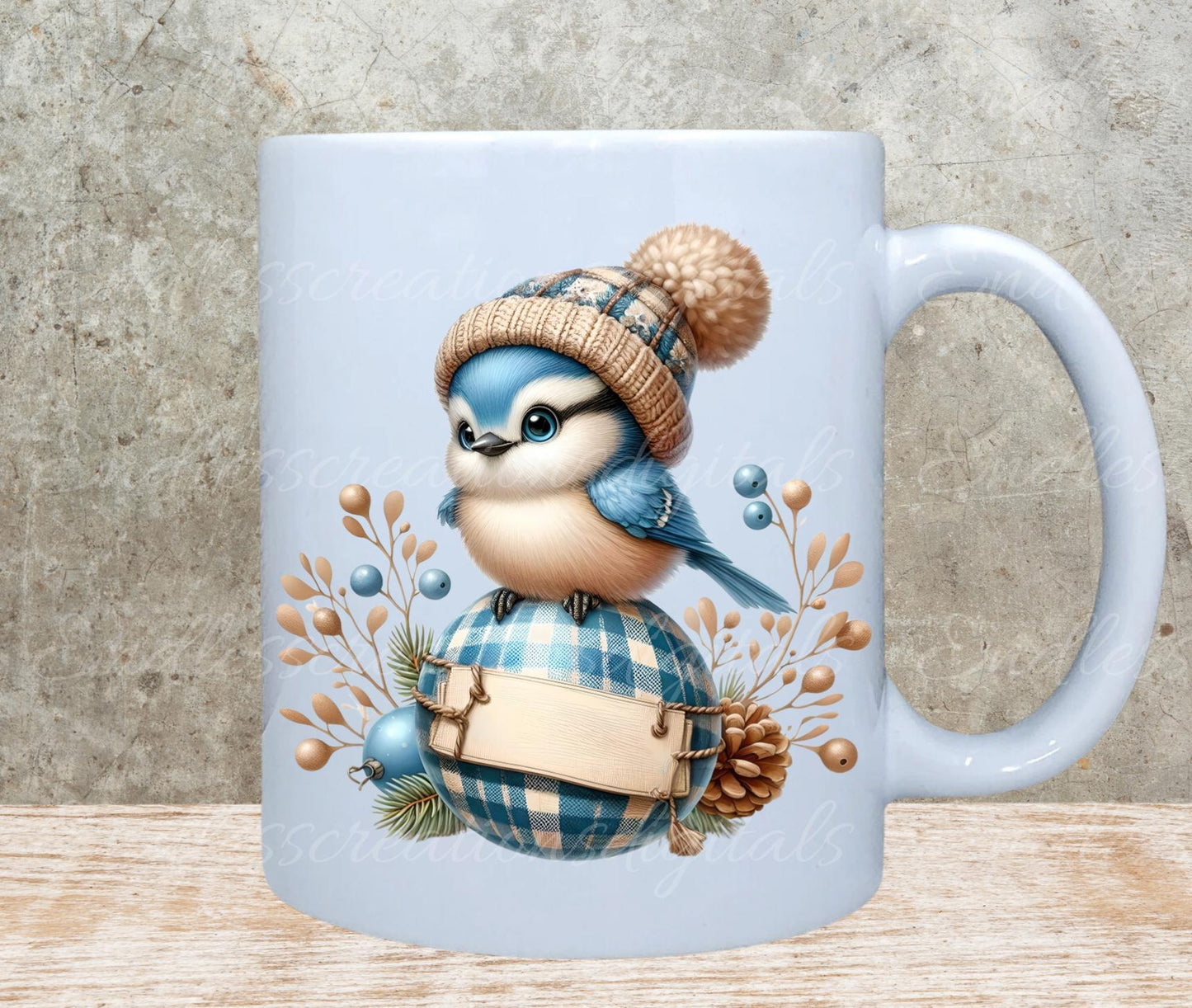 CUTE BLUEJAY CHRISTMAS TRANSPARENCIES