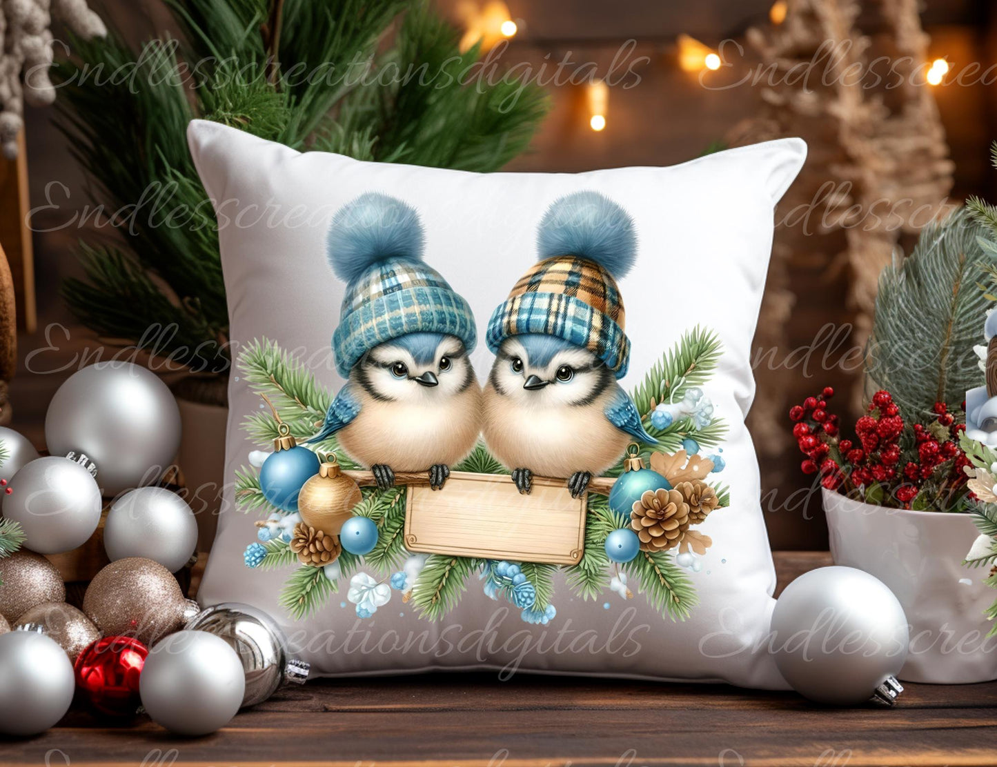 CUTE BLUEJAY CHRISTMAS TRANSPARENCIES