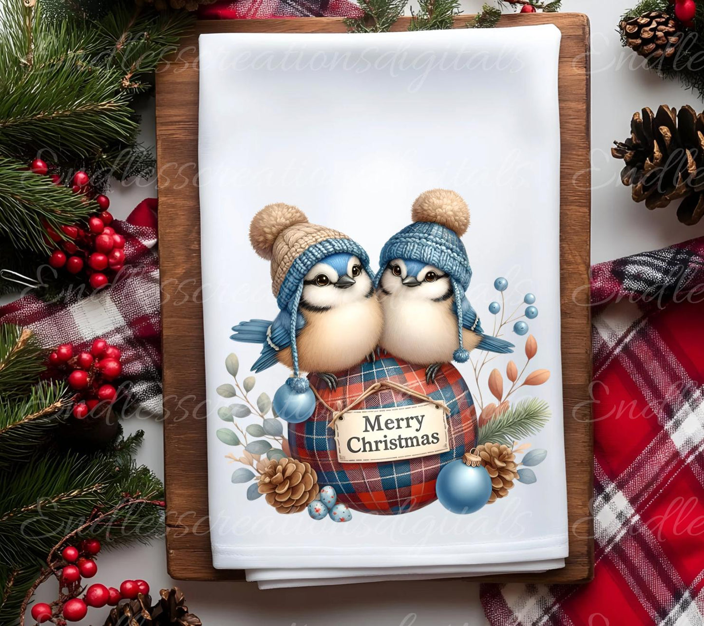 CUTE BLUEJAY CHRISTMAS TRANSPARENCIES
