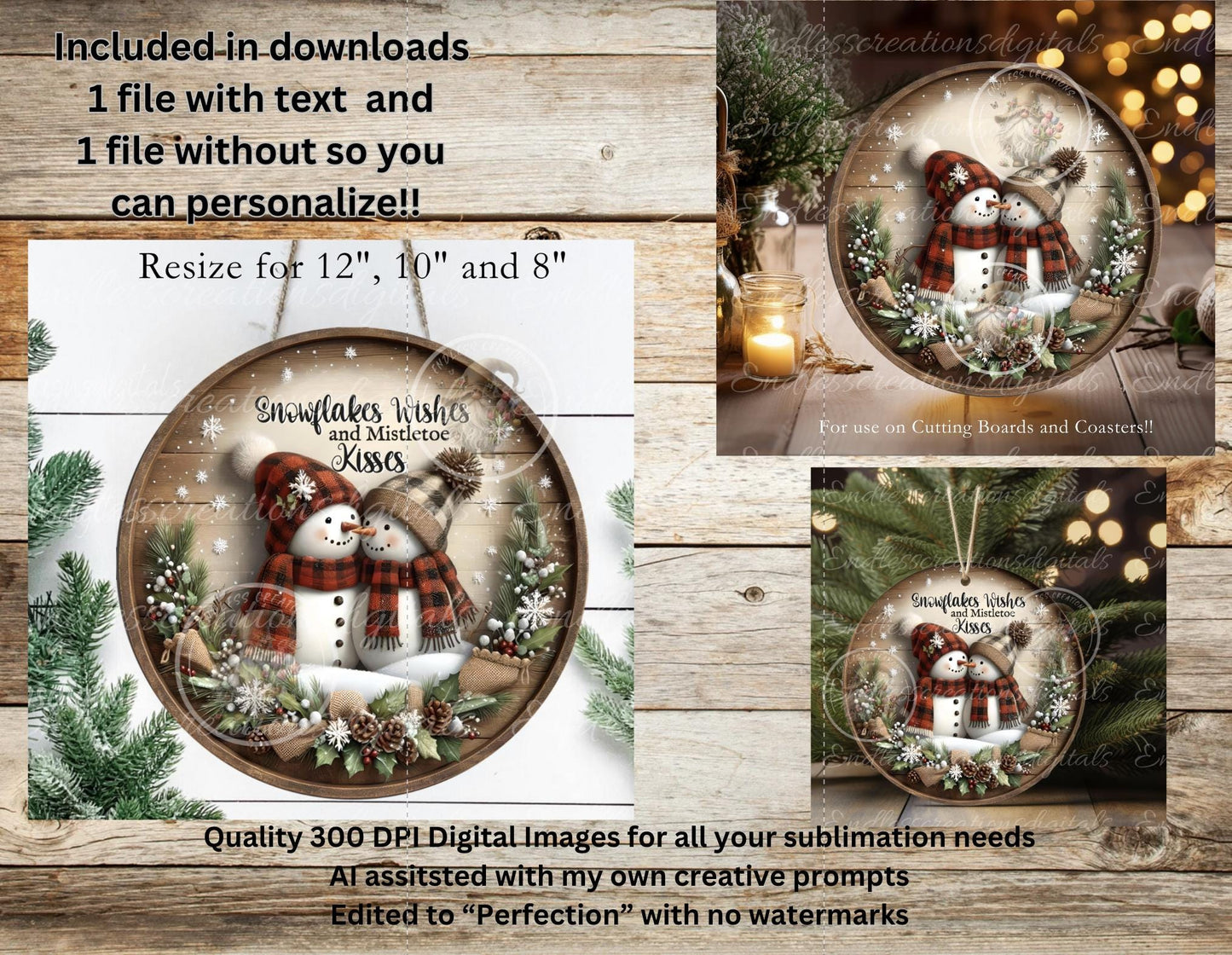 SNOWFLAKE KISSES WINTER ROUND ORNAMENT
