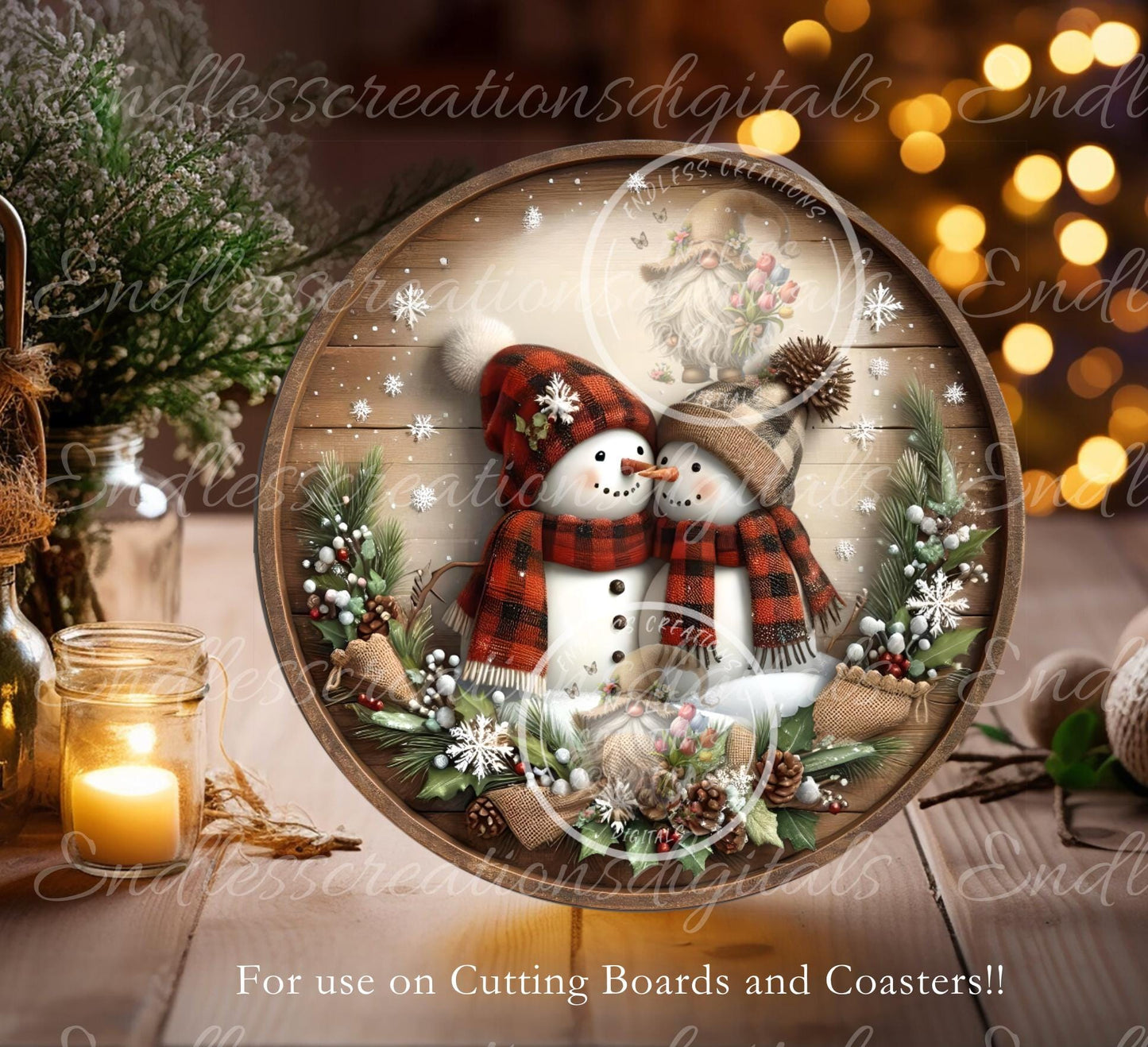 SNOWFLAKE KISSES WINTER ROUND ORNAMENT