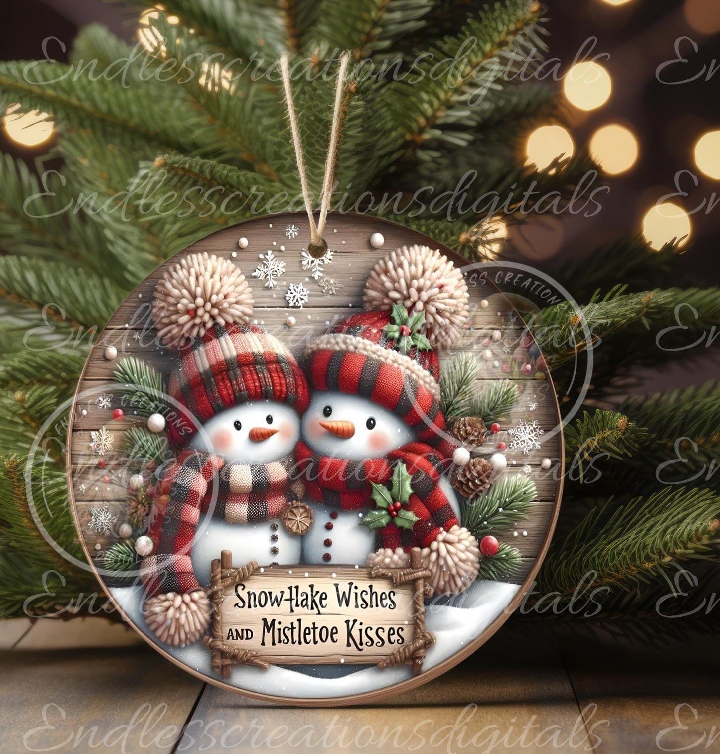MISTLETOE KISSES WINTER ORNAMENT/GIFT TAG