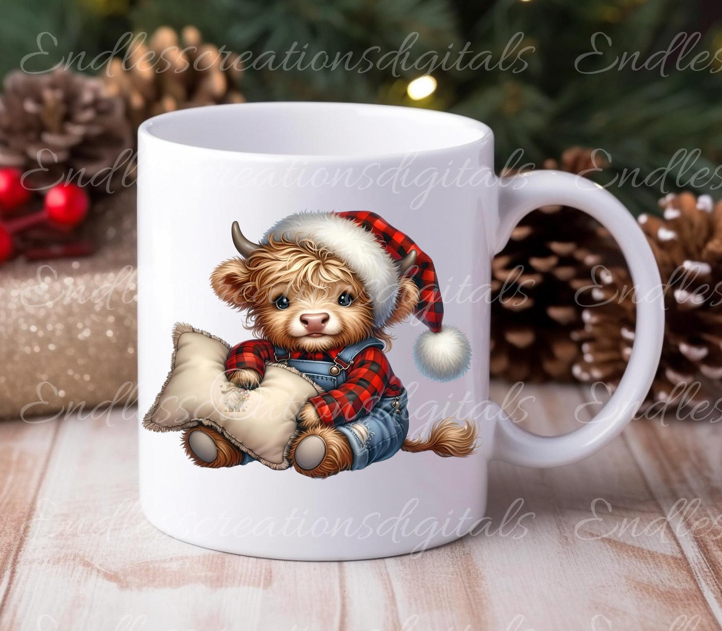 WINTER COW Pillow covers, tea towel, tote bags mugs plant pots etc. sublimation 5 high definition 300 Dpi, transparent, add your own text