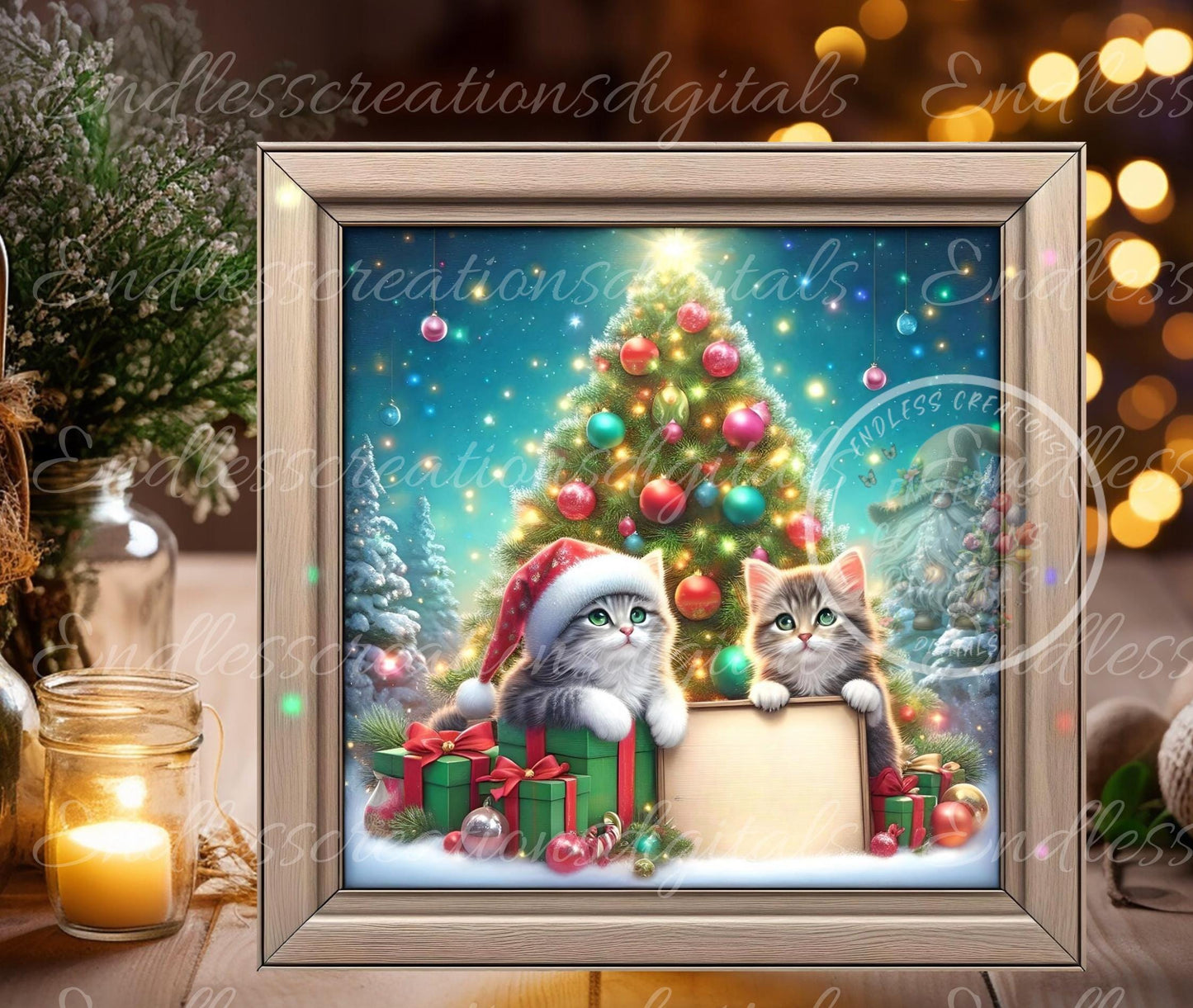 WAITING FOR SANTA Paws Door Hanger, cutting board, ornament sublimation high resolution 2 files for download 1 add your own text Resize