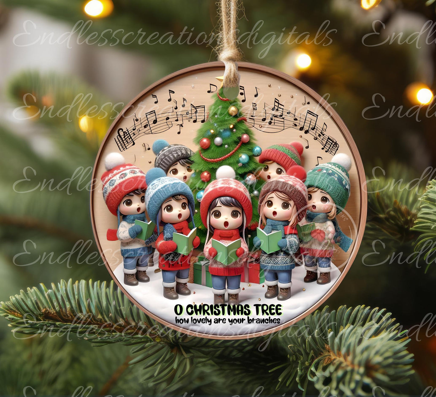 O CHRISTMAS TREE ROUND ORNAMENT