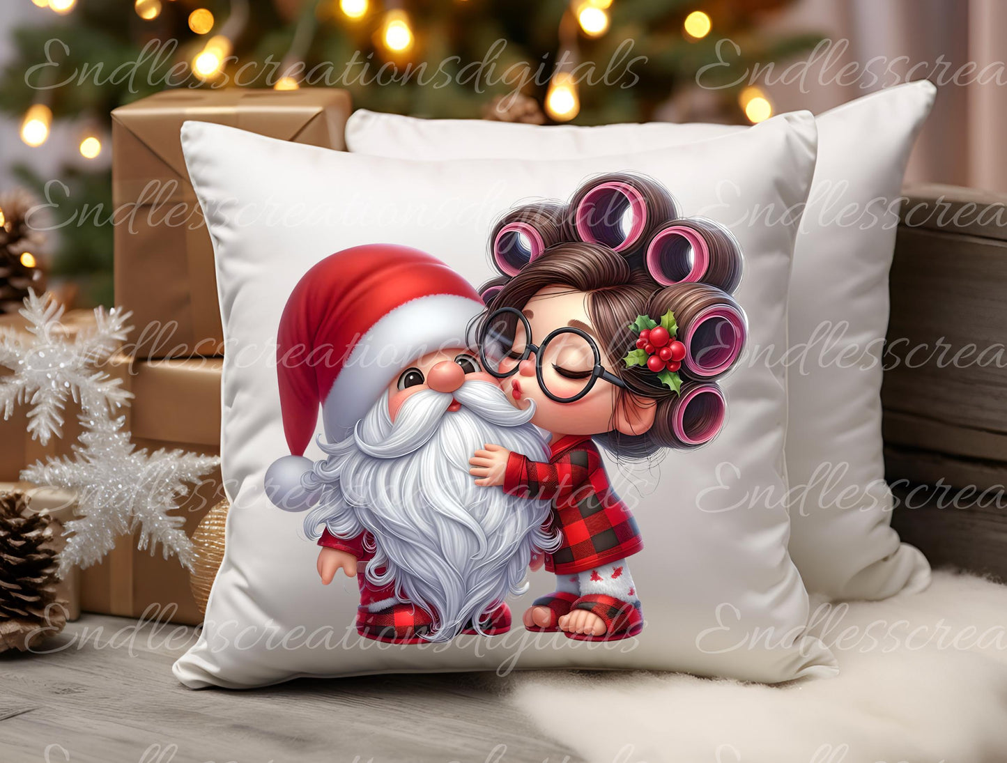MOMMY KISSING SANTA Pillow covers, tea towel, mugs, plant pots etc. sublimation 5 high definition 300 Dpi, transparent, add your own text