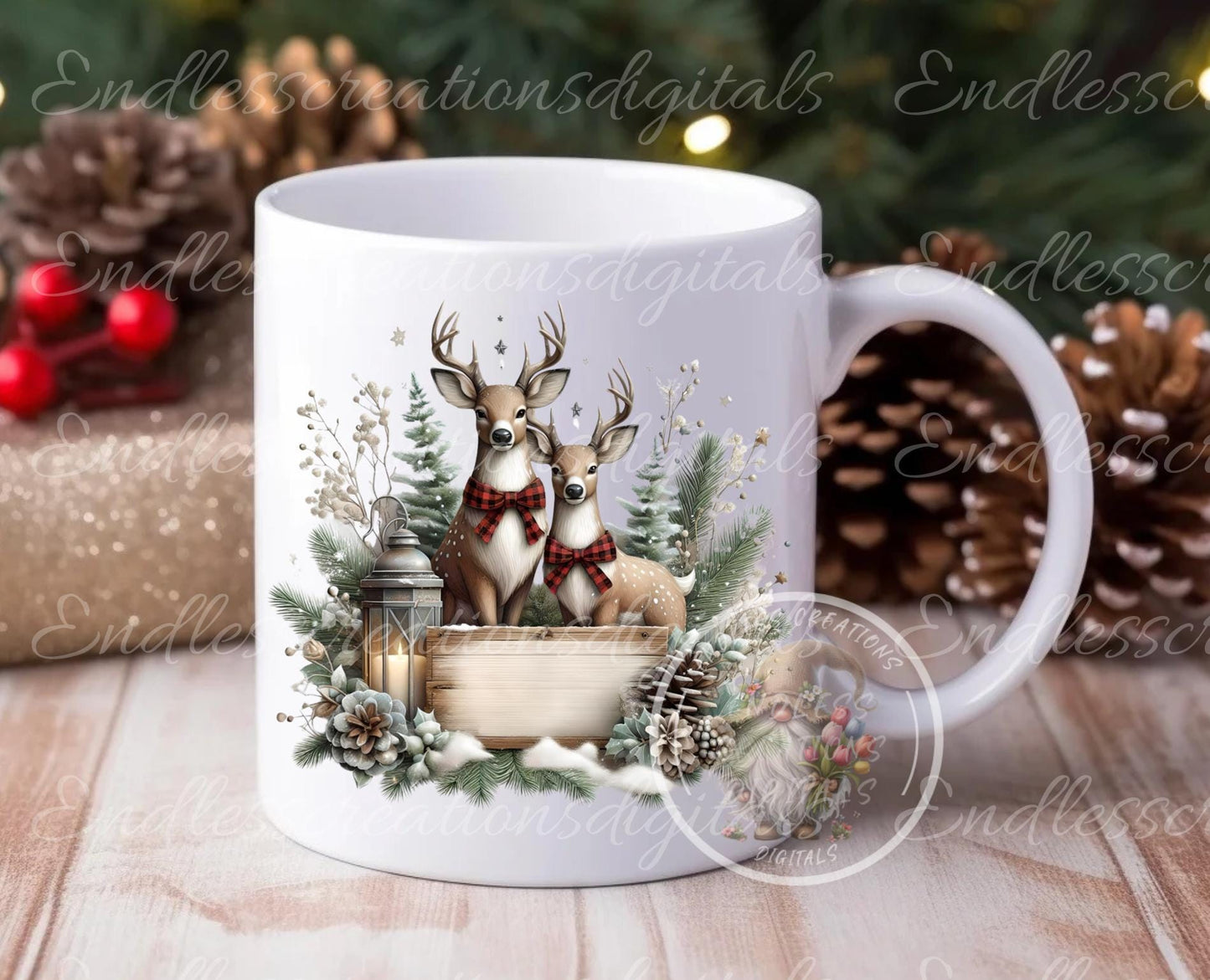 CHRISTMAS DEER PILLOW covers, tea towel, mugs, . sublimation package of 5 blanks add your own text high definition 300 Dpi, transparent,