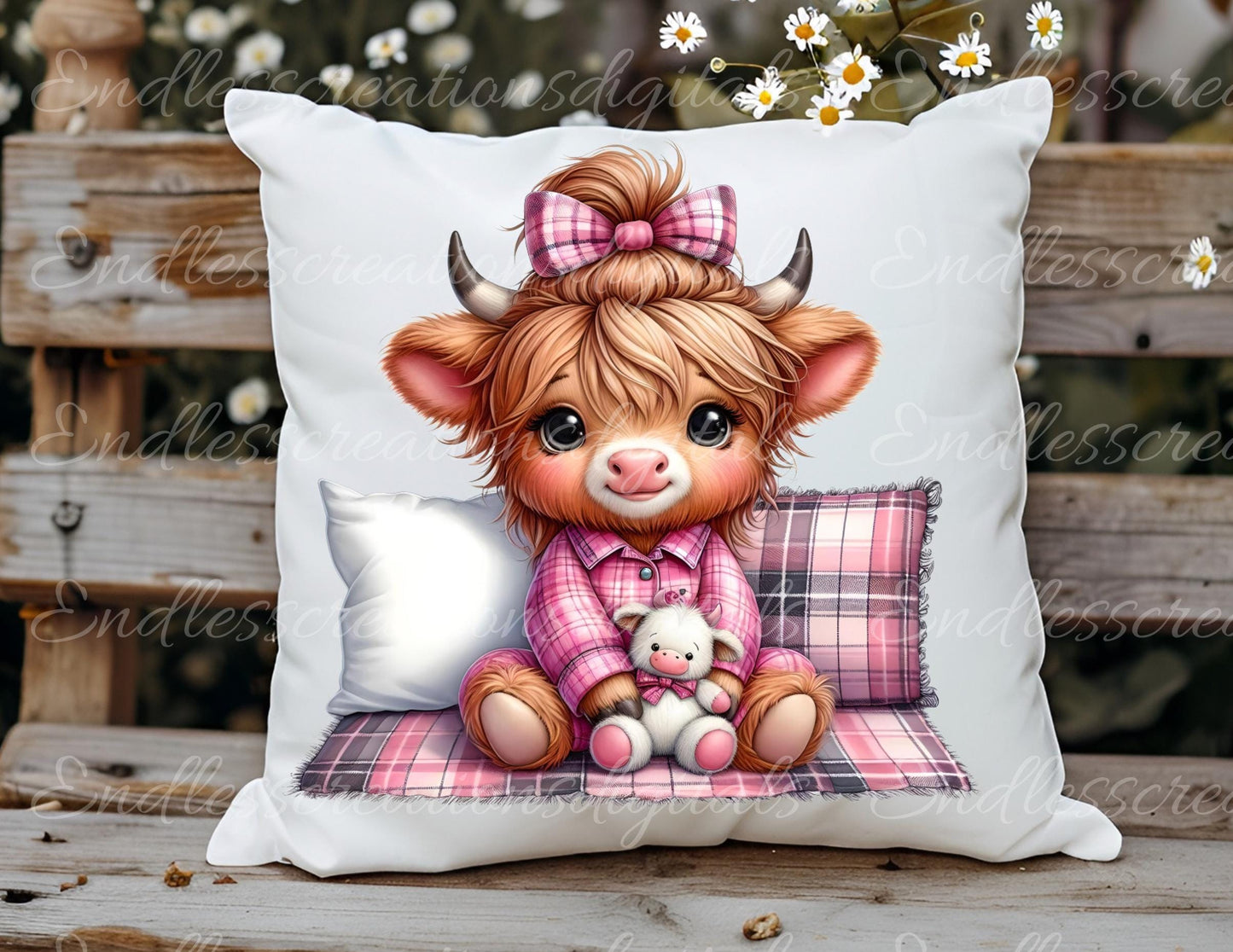 WINTER GIRLY COW Pillow covers, tea towel, mugs, plant pots etc. sublimation 5 high definition 300 Dpi, transparent, add your own text