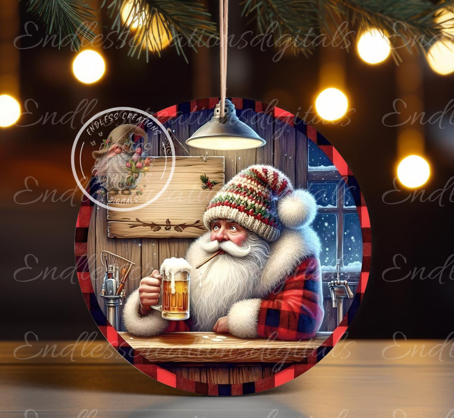 MERRY DRUNKMAS SANTA, ornament, Door Hanger for sublimation high resolution 2 files for download 1 add your own text, can be resized