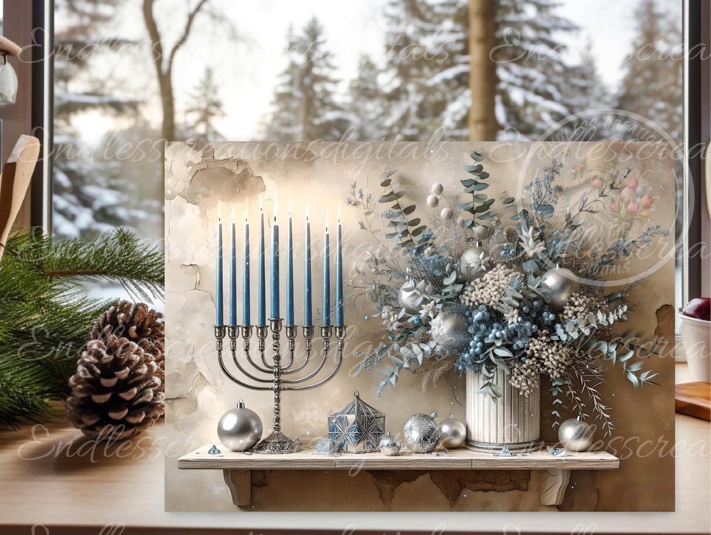 HAPPY HANUKKAH cutting board sublimation, SLATE, 300 dpi high resolution, can be resized to fit both rectangular cutting board sizes
