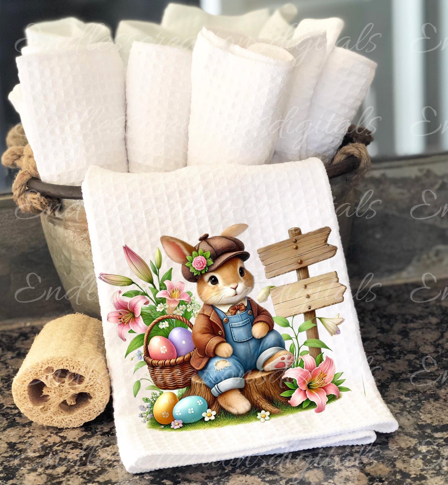 EASTER BOY BUNNY, Pillow covers, tea towel mugs, plant pots etc sublimation package of 5, 300 Dpi high quality png files for download