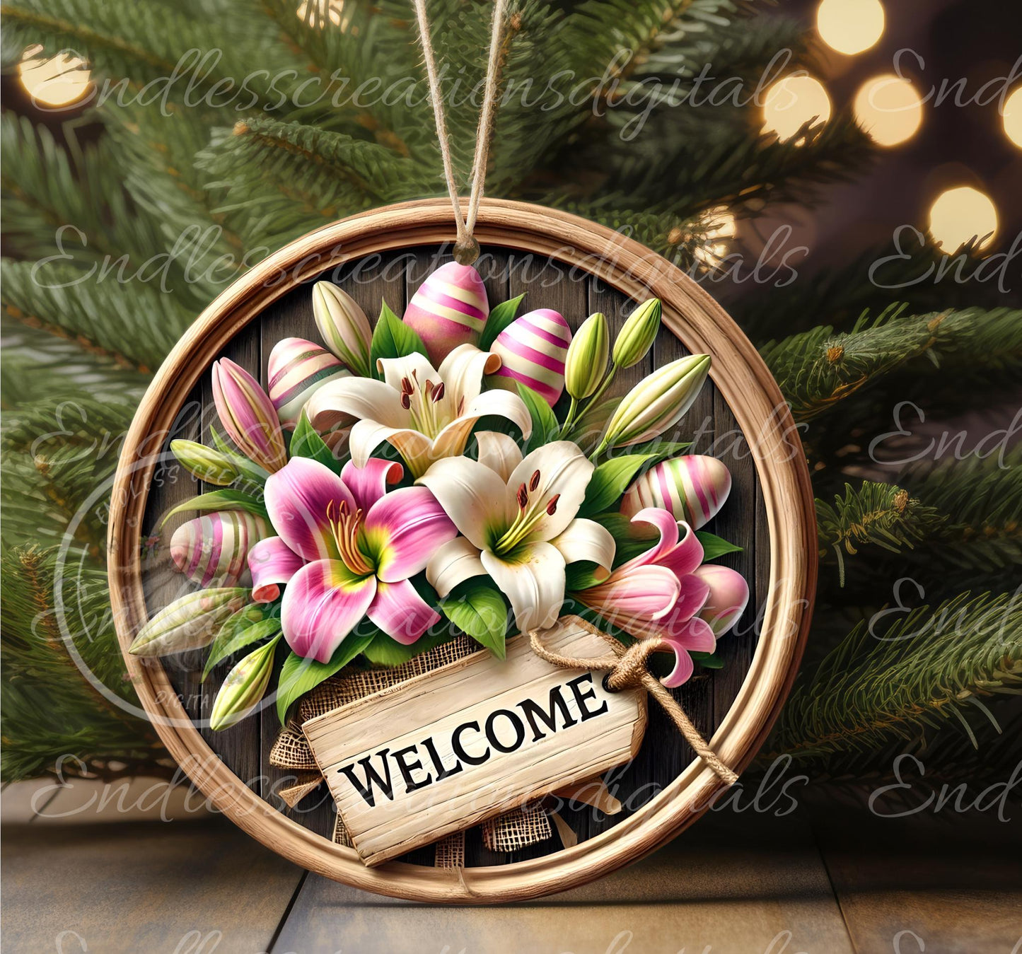 EASTER FLORAL BOUQUET Sign, door hanger, slate for sublimation high resolution, 2 files for download, 1 add your own text