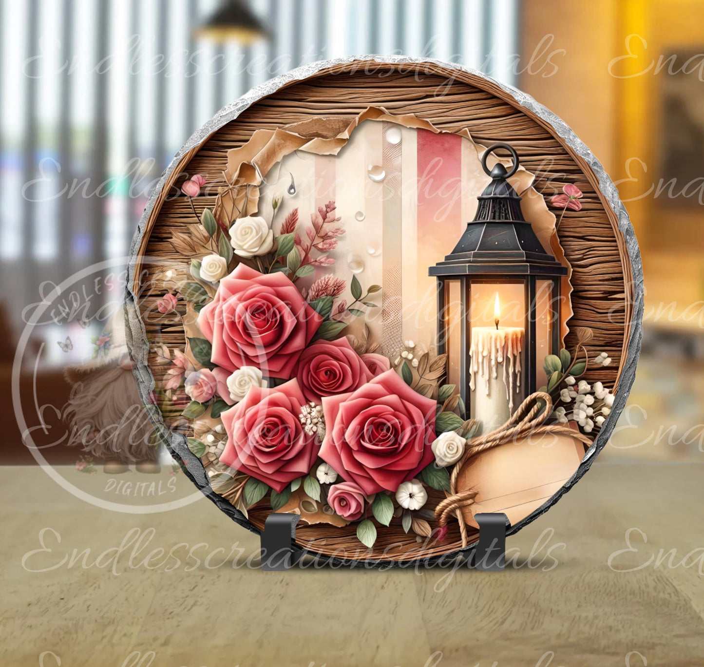 HOME IS WHERE My Heart Is Valentines/Spring door hanger keychain round slate for sublimation high resolution can be resized 2 files 1 blank