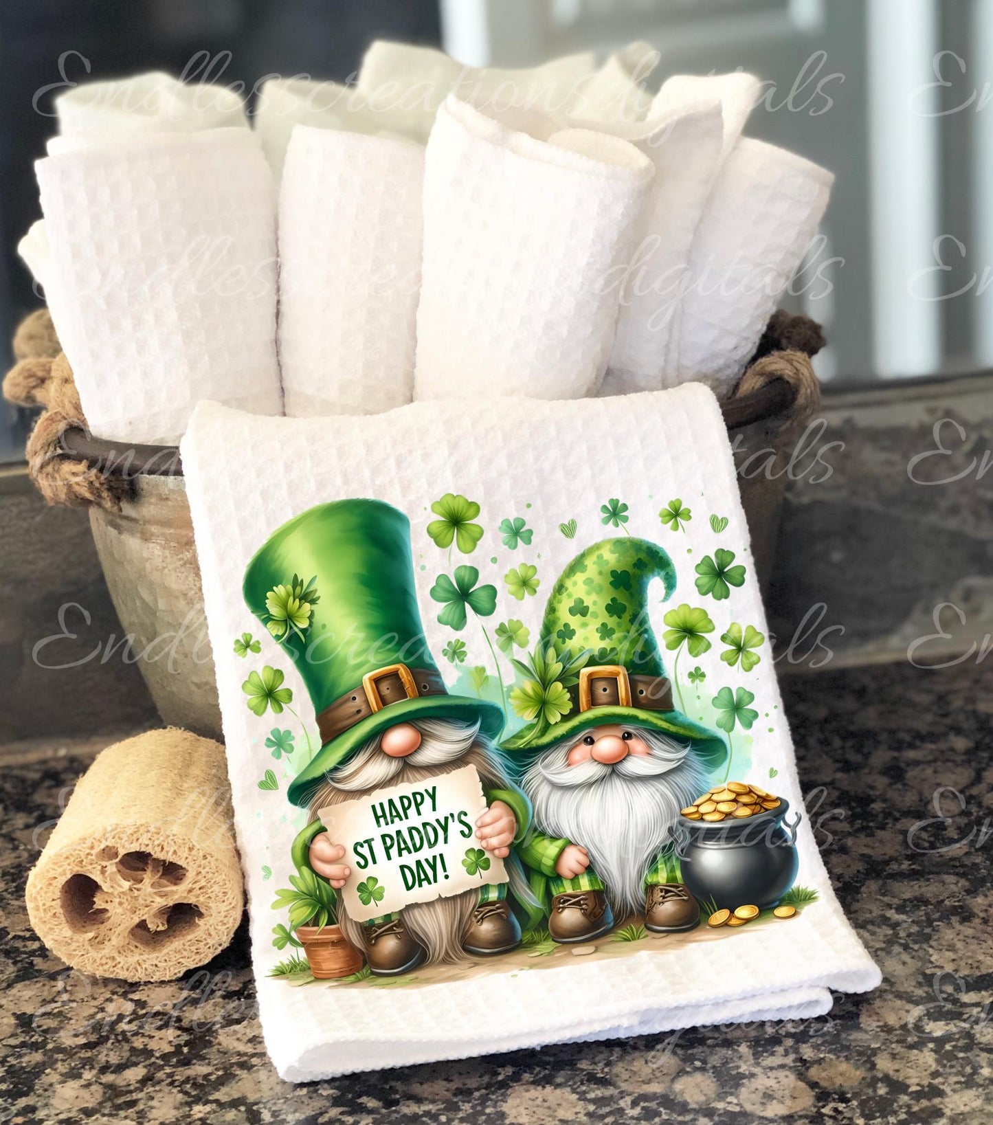 ST. PADDY'S DAY Spring Pillow covers, tea towel mugs, plant pots etc sublimation package of 5, 300 Dpi high quality png files for download