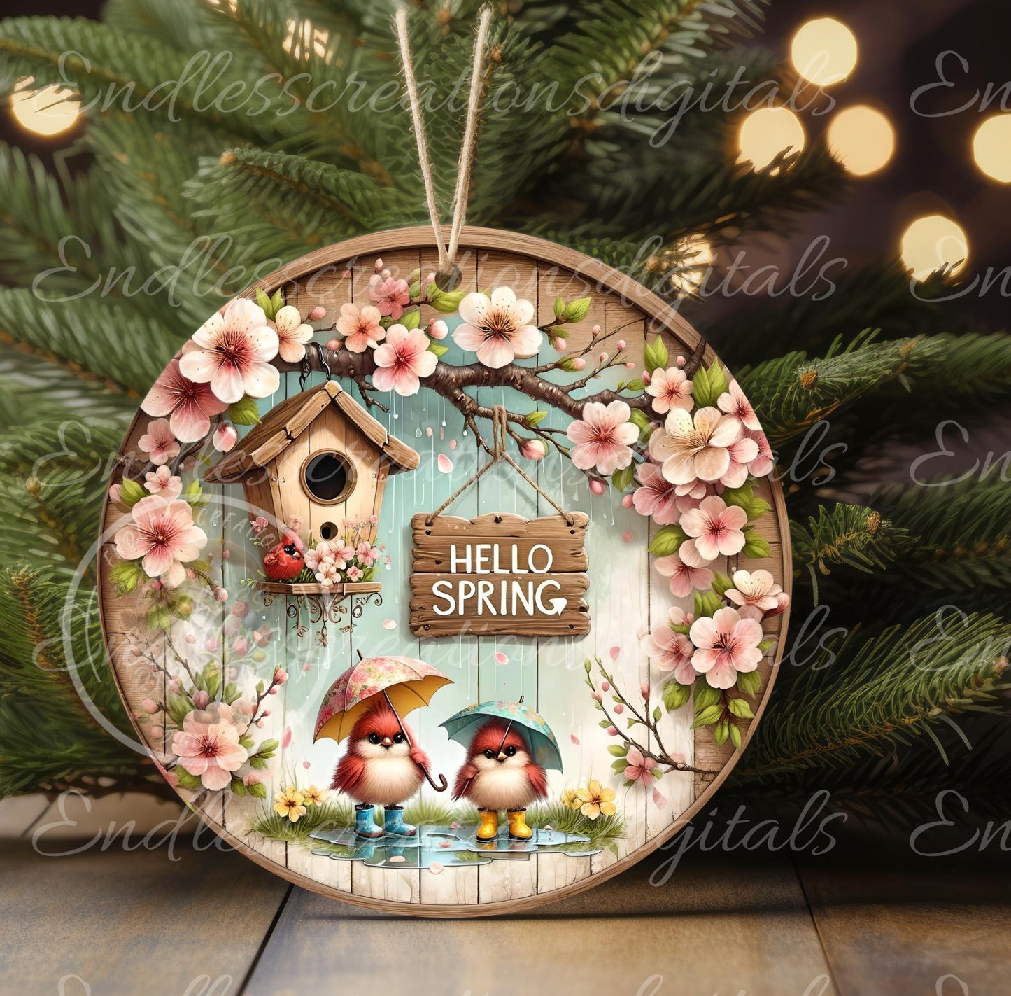 SPRING BABY BLUEJAYS Wreath Sign, door hanger, slate for sublimation high resolution 2 files for download 1 add your own text