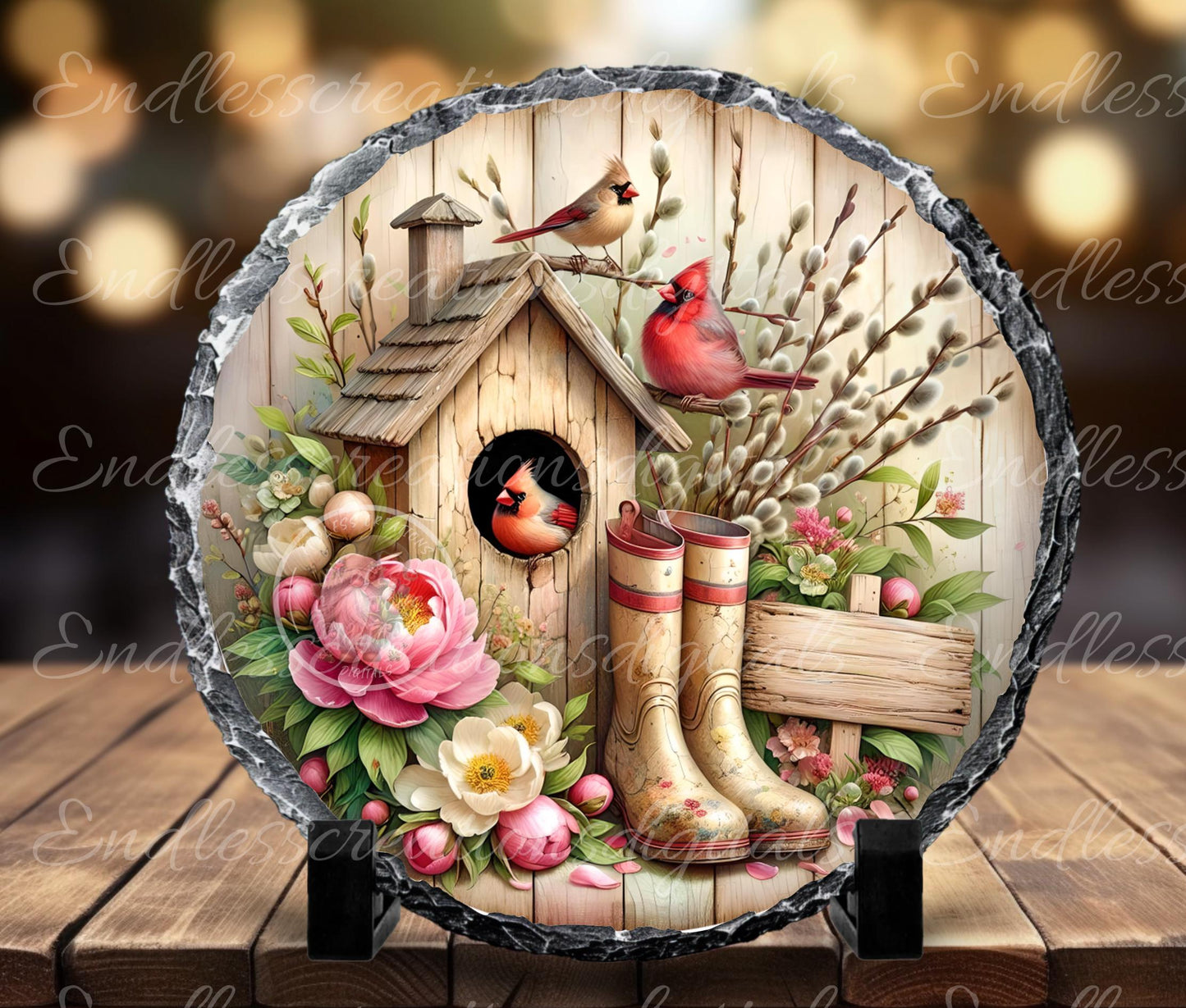 SPRING PEONIES CARDINALS Wreath Sign, door hanger, Cutting Board, slate for sublimation, 300 dpi 2 files for download 1 add your own text