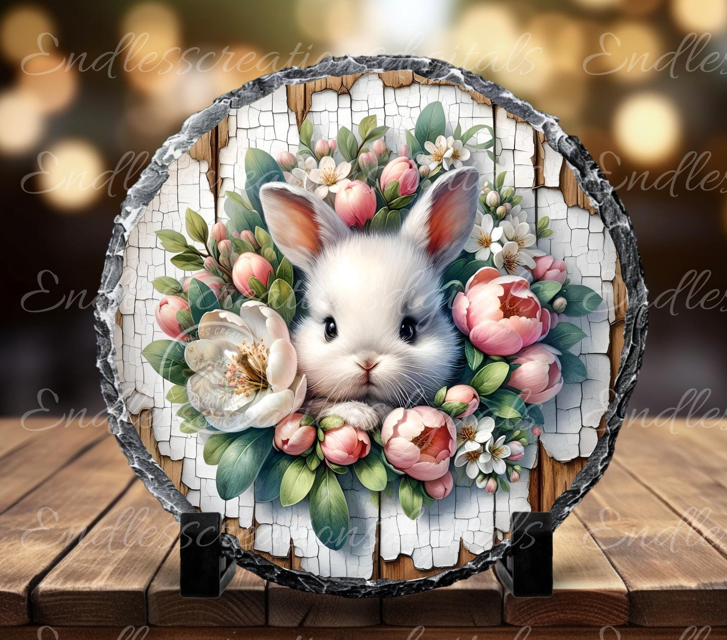 SPRING BABY BUNNY Magnolia Wreath Sign, door hanger, wind spinners, slate for sublimation, quality high resolution 1 file for download