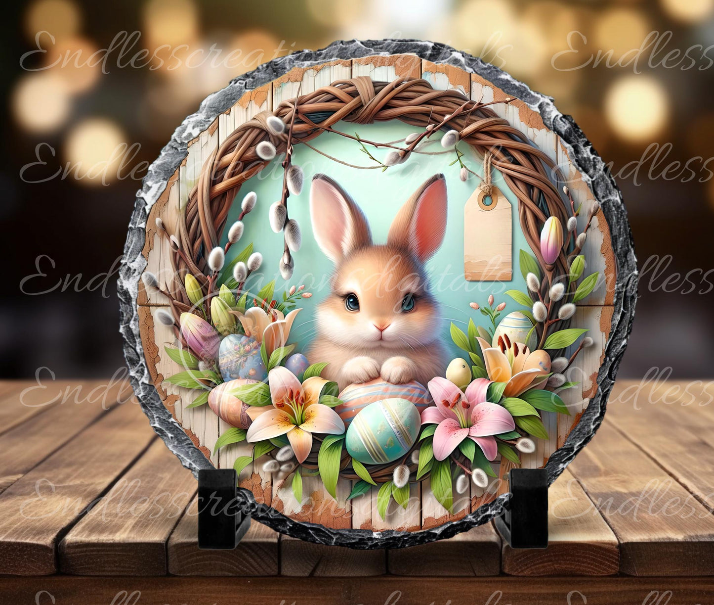 HAPPY EASTER FLORAL BUNNY