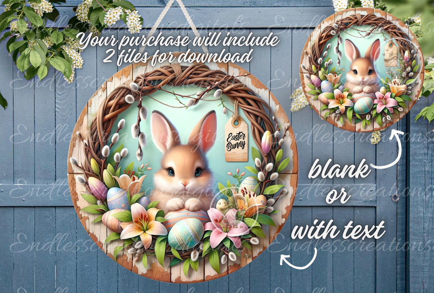HAPPY EASTER FLORAL BUNNY