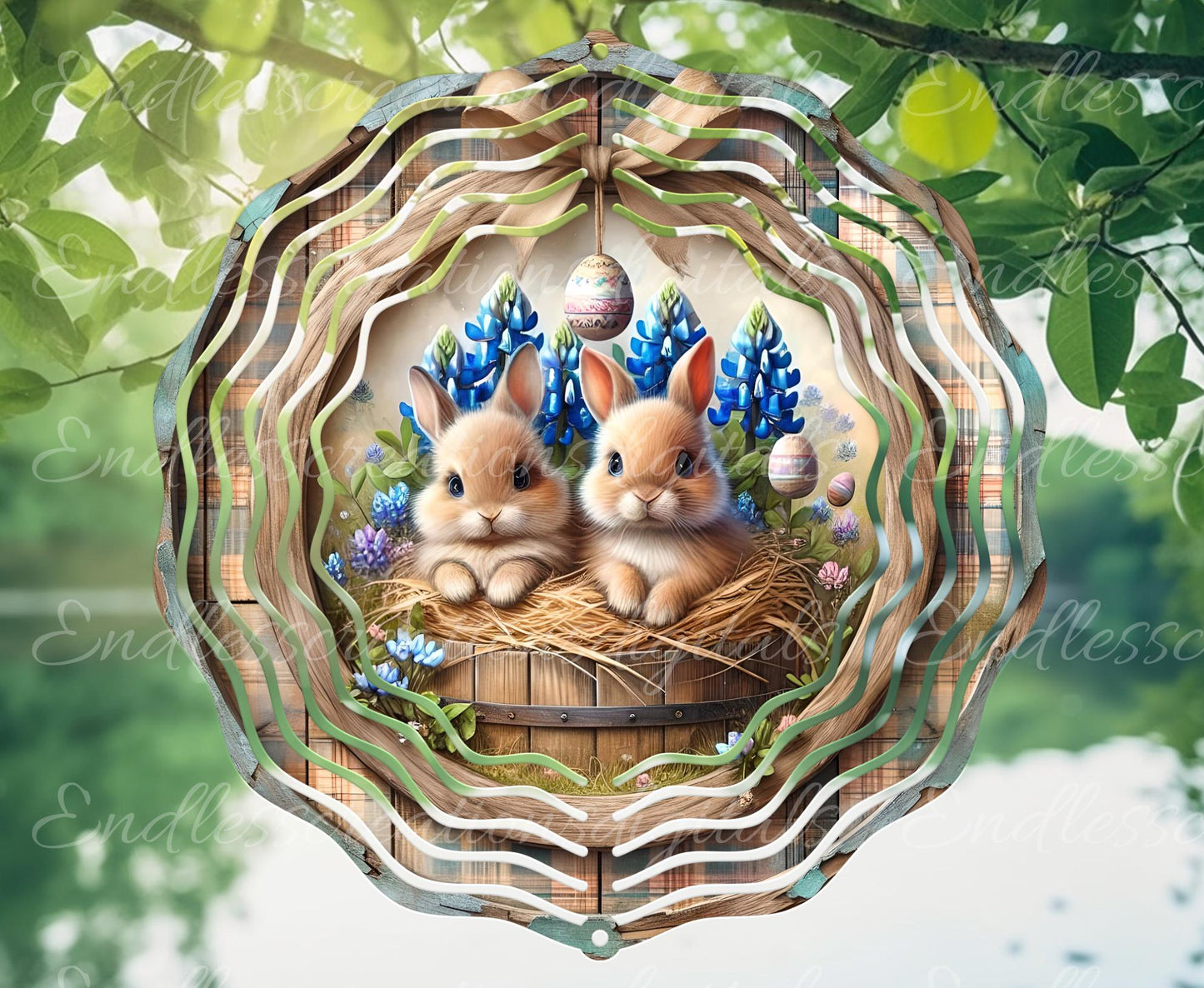 SPRING FLORAL BUNNY Spring Floral Wreath Sign, door hanger, slate, wind spinners, for sublimation high resolution, 1 file for download