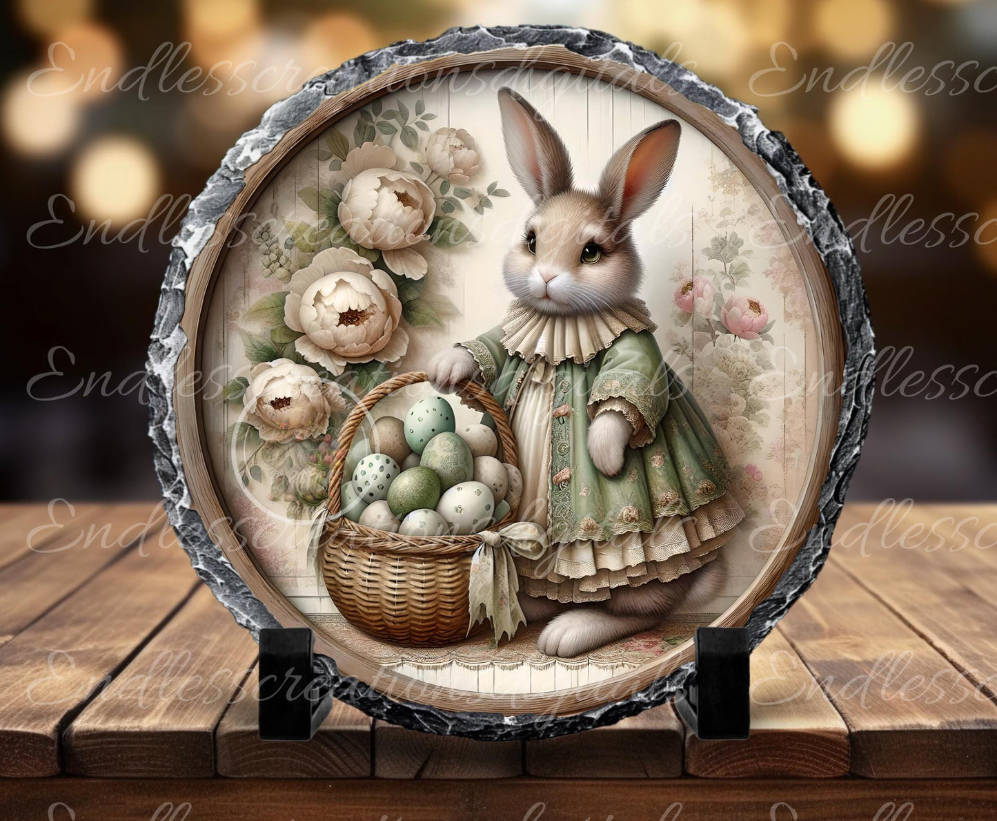 VINTAGE MOSS GREEN Bunny