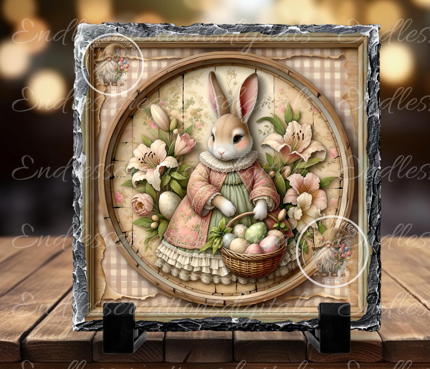 SQUARE FRAMED VINTAGE Bunny
