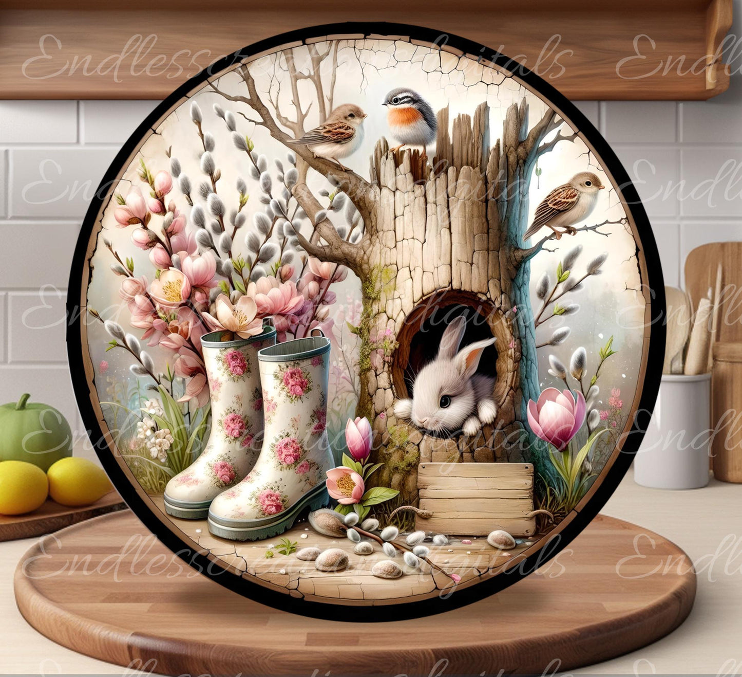WELCOME BACK SPRING Wreath Sign, door hanger, wind spinners, slate for sublimation high resolution 2 files for download 1 add your own text