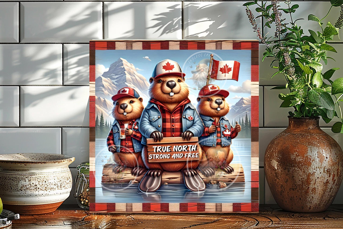 SQUARE CANADA MOOSE Beaver Strong and Free