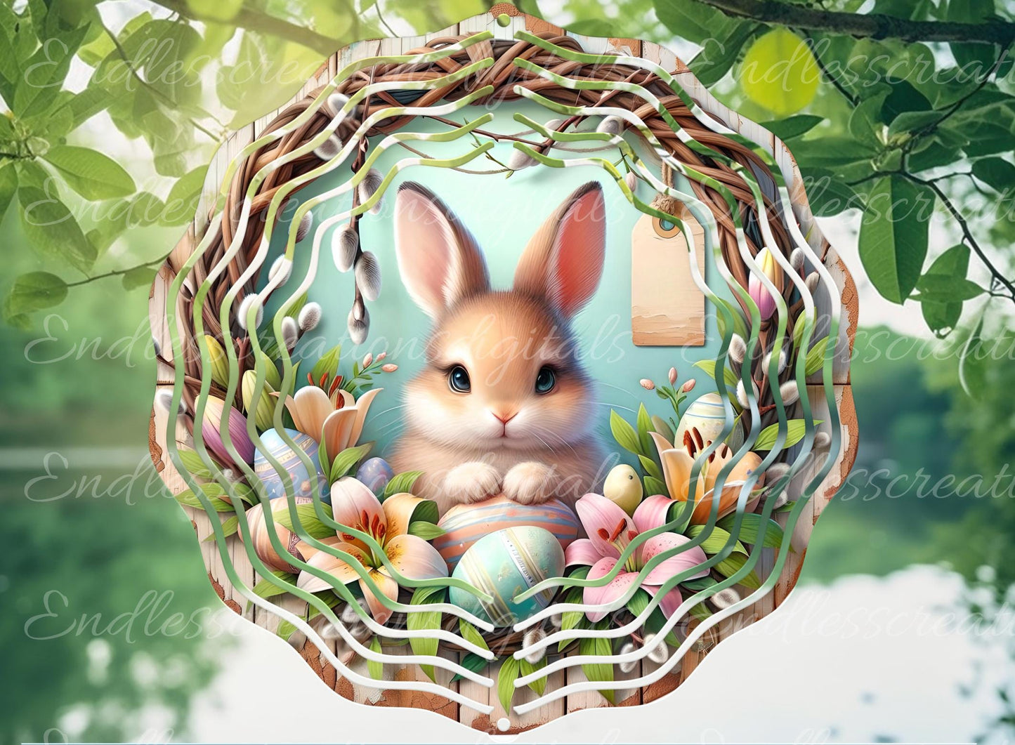 HAPPY EASTER FLORAL BUNNY